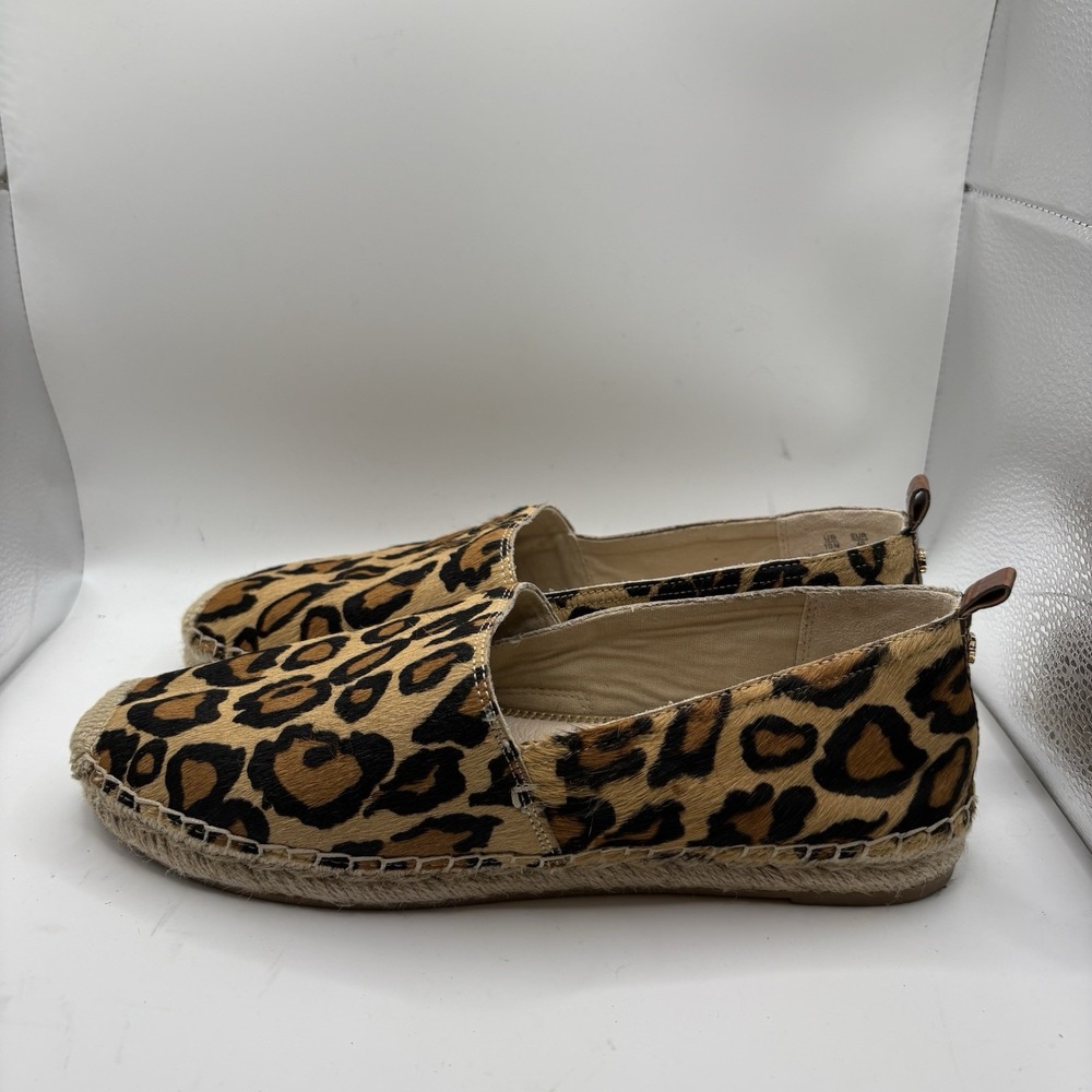 Sam Edelman Flats Women Khloe Leopard Print Dyed Fur Espadrille Slip On Sz 10M